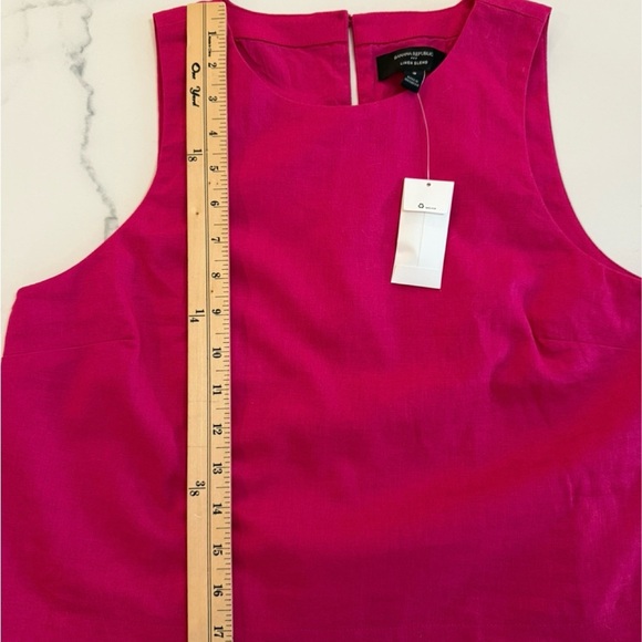 Banana Republic Linen Blend Women's Sleeveless Crop Top in Barbie Pink. Size S - Picture 6 of 7